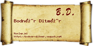 Bodnár Ditmár névjegykártya